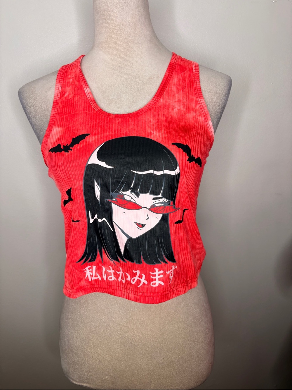 Hot Topic Red Anime Vampire Graphic Tank Top